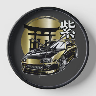 Supra Mk 4 Golden Drift Car Clock