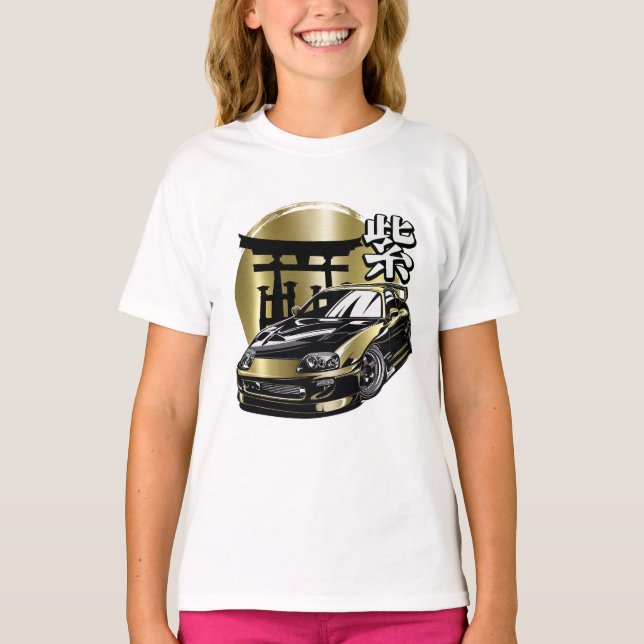 Supra Mk 4 Golden Drift Car T-Shirt (Front)
