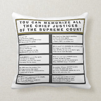 Supreme Court Chief Justices Poem & List Cushion