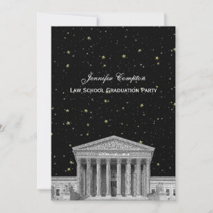 Supreme Court Etch3 DIY BG Colour V Law School Gra Invitation