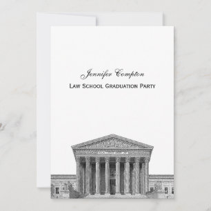 Supreme Court Etchd DIY BG Colour V Law School Gra Invitation