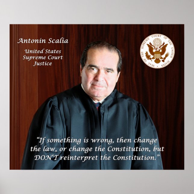 Supreme Court Justice Antonin Scalia & Court Seal Poster (Front)