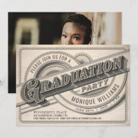 Supreme Vintage Graduation Party Invitations Photo