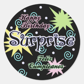 Suprise! Confetti Birthday Classic Round Sticker