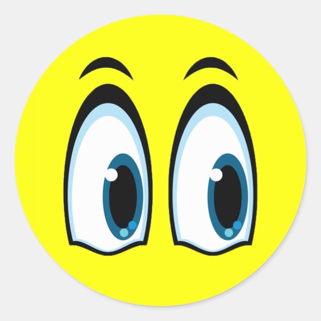 SUPRISED EYES CLASSIC ROUND STICKER (Front)