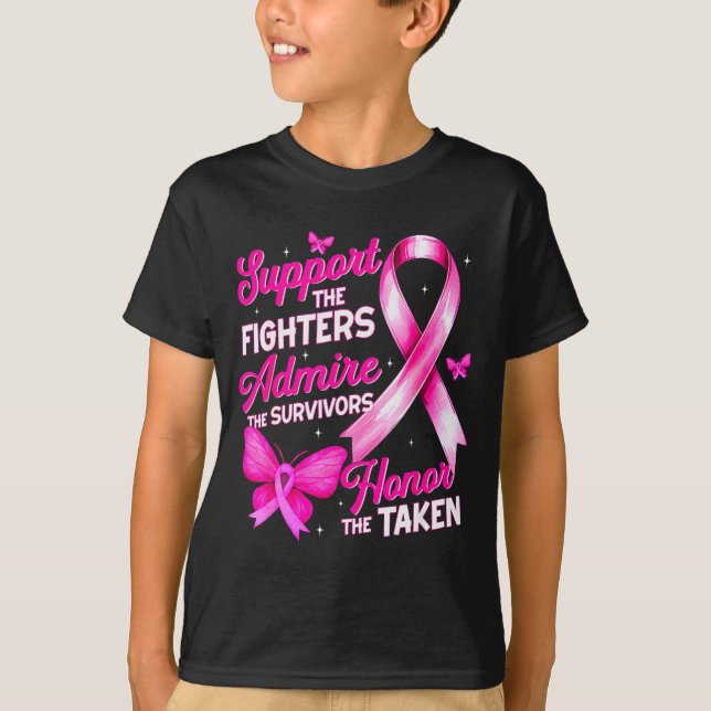 Suprt Admire Honor Breast Cancer Awareness Shirts  (Front)