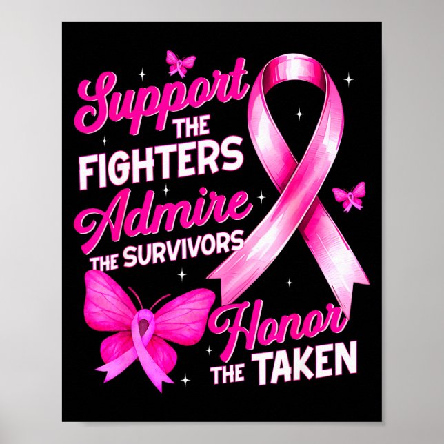 Suprt Admire Honor Breast Cancer Awareness Shirts  Poster (Front)