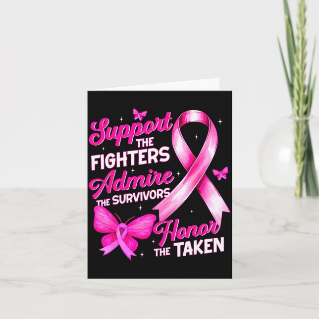Suprt Admire Honour Breast Cancer Awareness Shirts Card (Front)