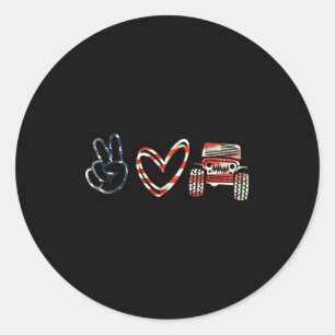 Suprt Peace Love Peace Love Offroad  Classic Round Sticker