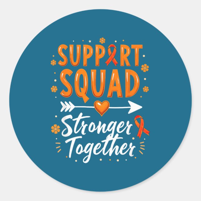 Suprt Squad Adhd Awareness  Classic Round Sticker (Front)