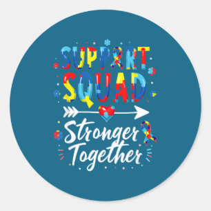 Suprt Squad Asperger's Syndrome Awareness Classic Round Sticker
