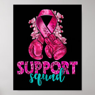 Suprt Squad Breast Cancer Awareness Boxing Gloves  Poster