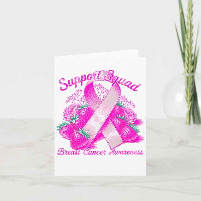 Suprt Squad Breast Cancer Awareness Nk Ribbon Wome Card (Front)