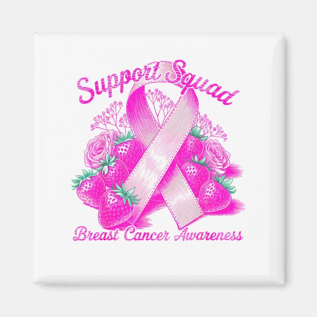 Suprt Squad Breast Cancer Awareness Nk Ribbon Wome Magnet (Front)