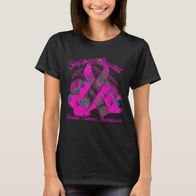 Suprt Squad Breast Cancer Awareness Nk Ribbon Wome T-Shirt (Front)