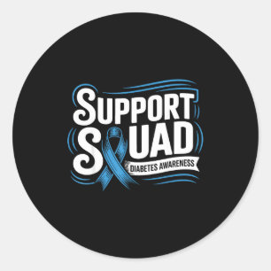 Suprt Squad Diabetes Awareness, T1d Type 1 Diabete Classic Round Sticker