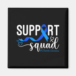 Suprt Squad Type 1 Diabetes Awareness T1d Blue Rib Magnet