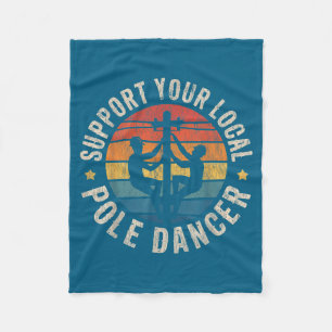 Suprt Your Local Le Dancer Lineman Retro Funny Hum Fleece Blanket