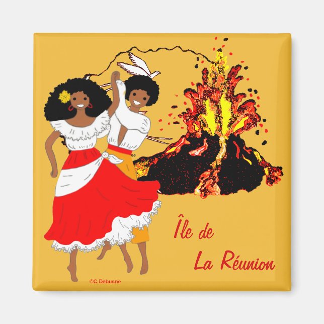 Sur l'Île de La Réunion Magnet (Front)