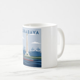 Surabaya Indonesia Travel Poster Coffee Mug