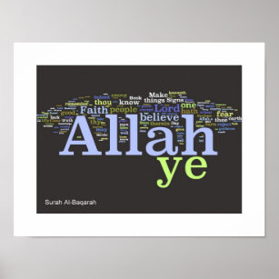 Surah Al-Baqarah Wordle Print