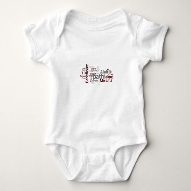 Surah Al-Fatiha Wordle Baby Bodysuit (Front)