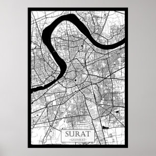 Surat Gujarat Map Poster