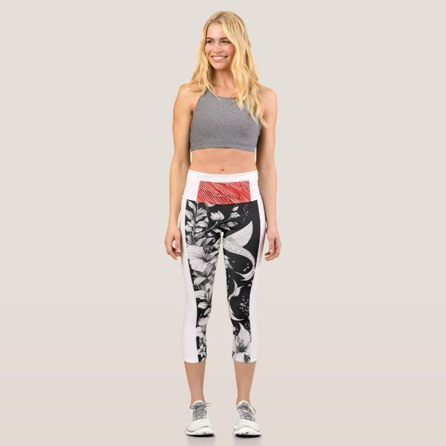 Sure, how about "Croquis Floral High-Waisted Yoga  Capri Leggings (Front)