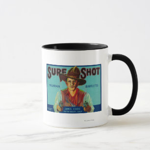 Sure Shot Pear Crate LabelPotter Valley, CA Mug