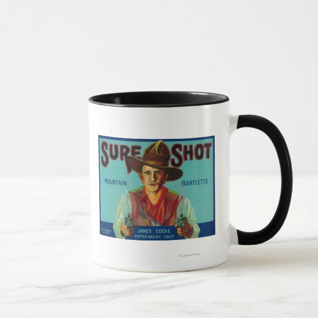 Sure Shot Pear Crate LabelPotter Valley, CA Mug (Right)