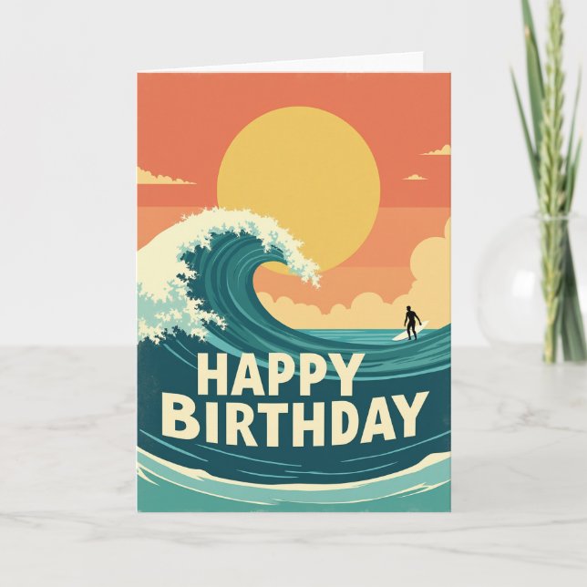 Surf Adventure Birthday Card (Front)