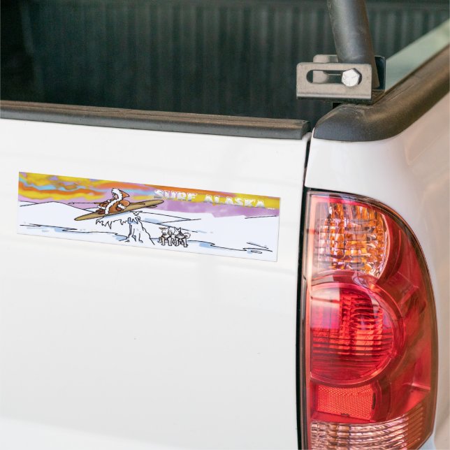 Surf Alaska bumper sticker (On Truck)