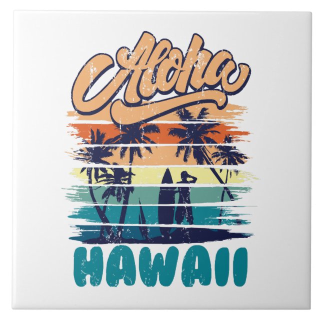 Surf - Aloha Hawaii Ceramic Tile (Front)