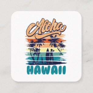 Surf - Aloha Hawaii Square Business Card