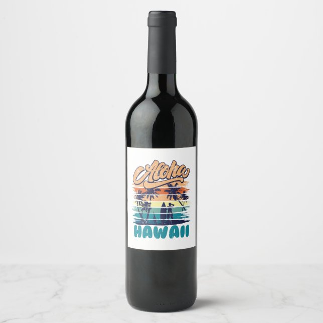Surf - Aloha Hawaii Wine Label (Front)