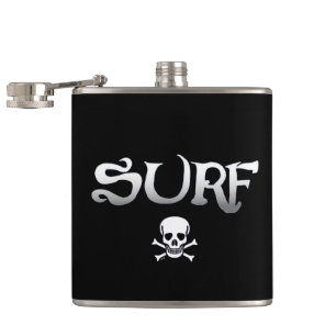 Surf and Skull black wrapped flask
