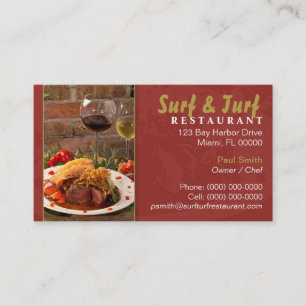 Surf and Turf Restaurant Business Card