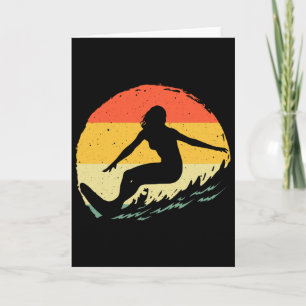 Surf Art For Women Girls Beach Surfer Hawaiian Wav Card