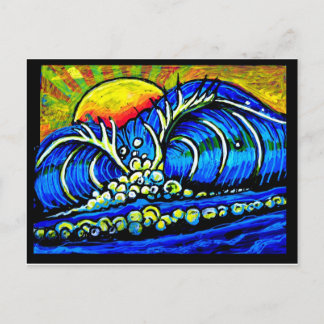 surf at sunset postcard