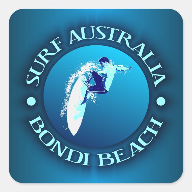 Surf Australia (Bondi) Square Sticker (Front)
