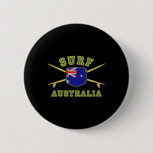 Surf Australia Vintage Surfboards Aussie Flag Surf 6 Cm Round Badge