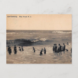 Surf Bathing, Bay Head NJ, Vintage Postcard