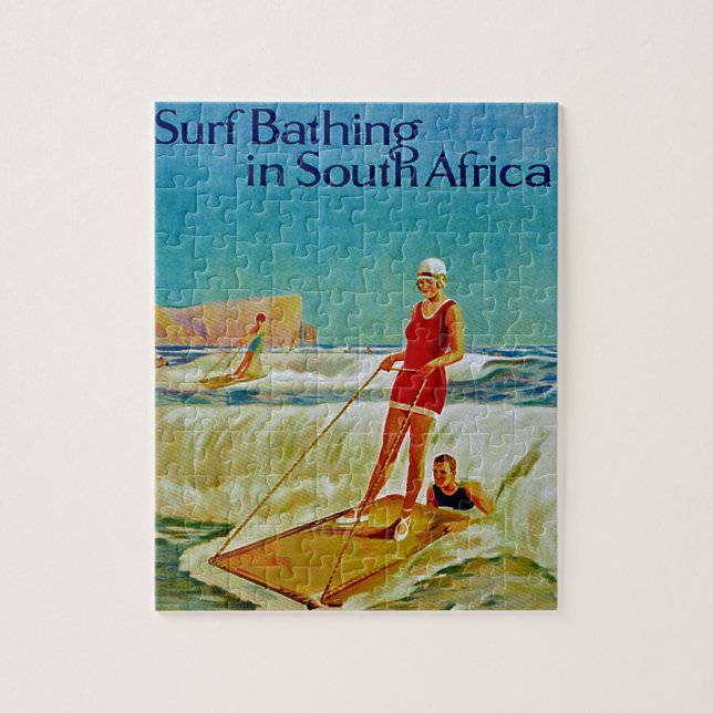 Surf Bathing in South Africa Jigsaw Puzzle (Vertical)