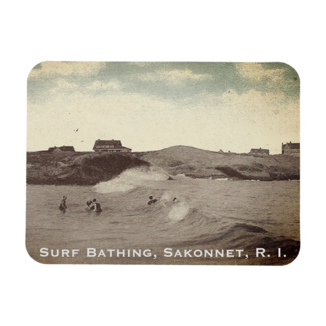 Surf Bathing, Sakonnet - Little Compton, RI Beach Magnet (Horizontal)