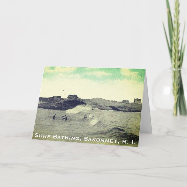 Surf Bathing, Sakonnet - Little Compton, RI Holiday Card (Front)