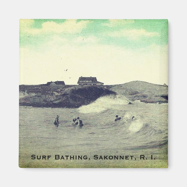 Surf Bathing, Sakonnet, RI (Warren's Point, LC) Magnet (Front)