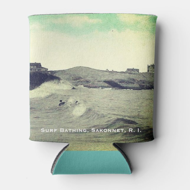 Surf Bathing, Warren's Point Beach, Little Compton Can Cooler (Front)