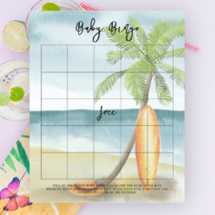 Surf beach baby shower - Baby bingo game