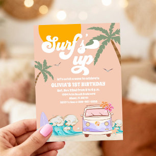 Surf Beach Birthday Invitation