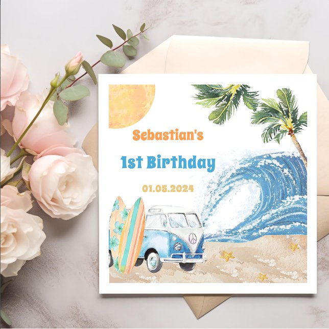 Surf Beach Birthday Party  Napkins (Creator Uploaded)